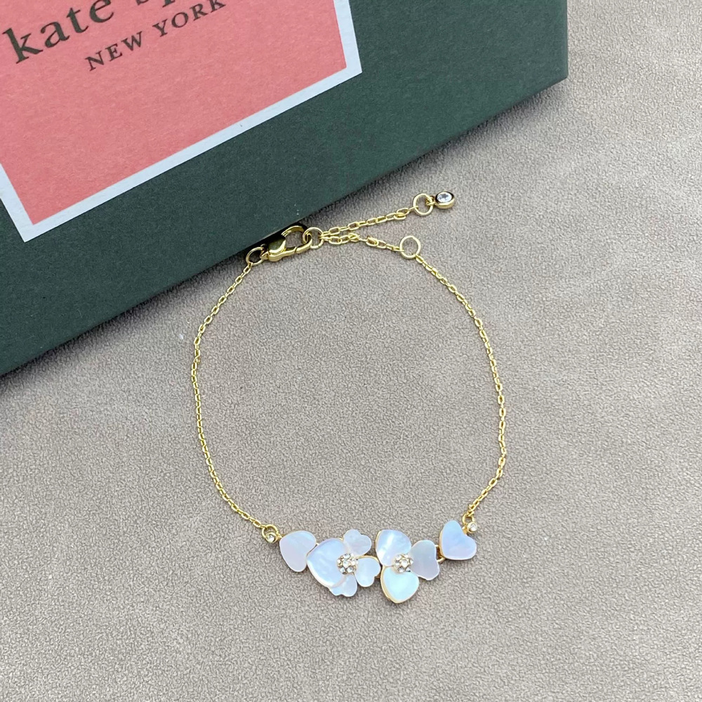 kate spade Mother of Pearl Inlaid Flower Four Leaf Clover Bracelet